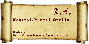 Kosztolánczi Attila névjegykártya