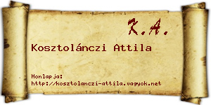Kosztolánczi Attila névjegykártya