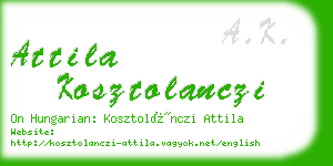 attila kosztolanczi business card